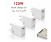 120W QC 5.0 szybkie ładowanie ładowarka USB zasilacz