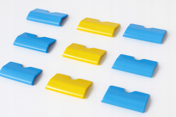 Zestaw ozdobnych naklejek na grill Volvo – 12 niebieskich + 8 żółtych