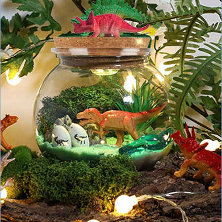 ZESTAW KREATYWNY DINOZAUR LAMPKA NOCNA LED Piasek Kinetyczny DIY DLA DZIECI