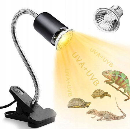 Lampa Grzewcza do Terrarium z Klipsem 75W – UVB dla Żółwi i Gadów