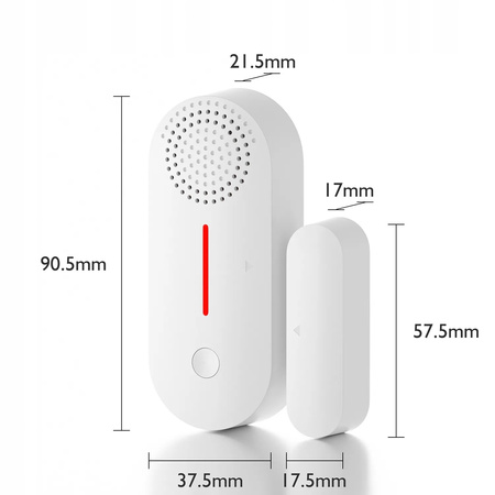 CZUJNIK SENSOR OTWARTYCH DRZWI OKNA TUYA WIFI ALARM