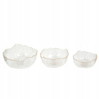 Miska OZDOBNA szklana złota 3szt S M L zestaw