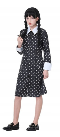 Wednesday Addams Strój Sukienka Cosplay przebranie halloween 140