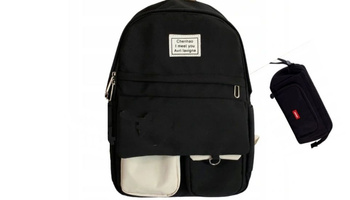 Czarny plecak  piórnik gratis