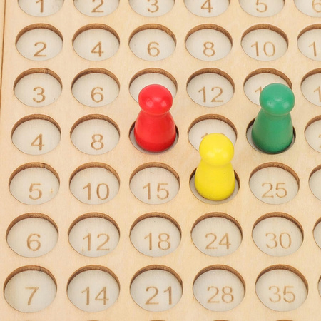 TABLICZKA MNOŻENIA GRA DREWNIANA MONTESSORI DZIECI GRA EDUKACYJNA LOGICZNA