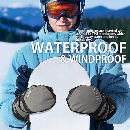 Rękawiczki narciarskie wodoodporne rękawice zimowe wiatroszczelne męskie XL