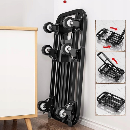 Wózek transportowy platformowy składany transporter przenośny 800 kg 6 kół