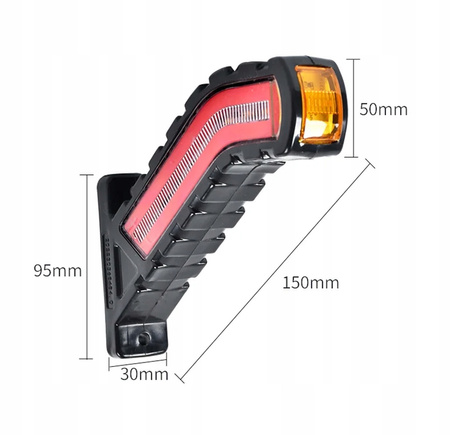  2X LAMPA OBRYSOWA LED DIODOWA OBRYSÓWKI dynamiczny kierunkowskaz 12/24V