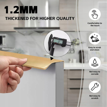 Uchwyt meblowy krawędziowy prosty złoty szczotkowany półpołysk 96/120mm