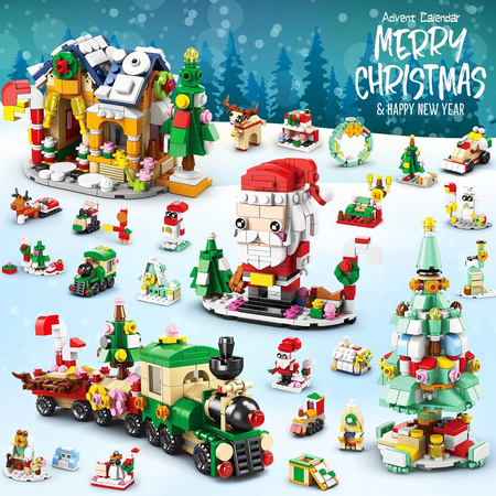 Kalendarz adwentowy klocki zabawki świąteczne 6w1 boże narodzenie