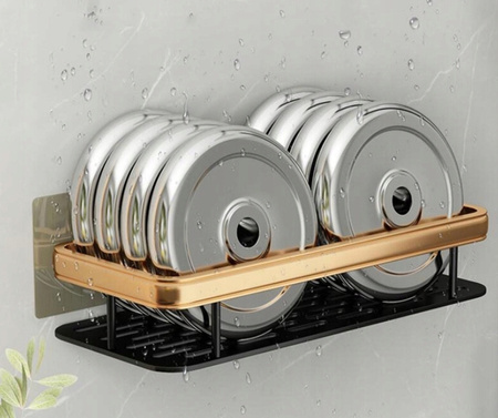 PÓŁKA ŁAZIENKOWA SAMOPRZYLEPNA CZARNO ZŁOTA