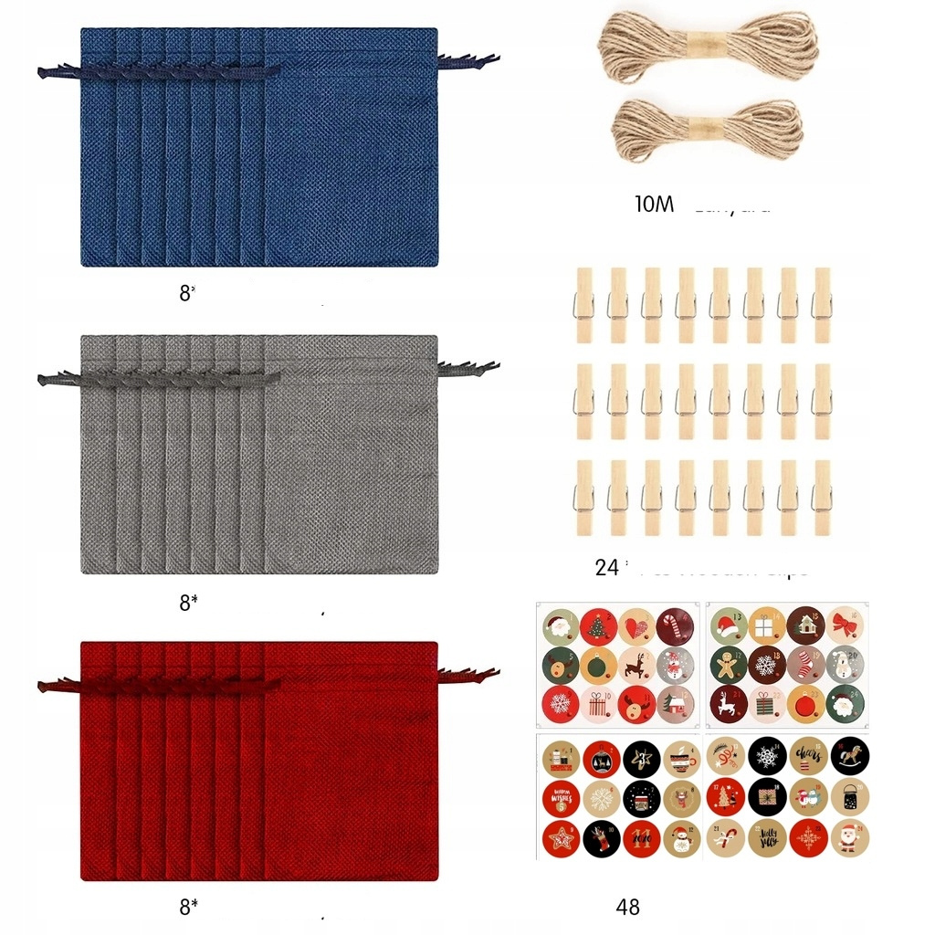 WORECZKI LNIANE ZE SZNURKIEM JUTOWE NA PREZENT Z JUTY 13x10 cm 24szt pol_pl_Towar-7764-7764_2