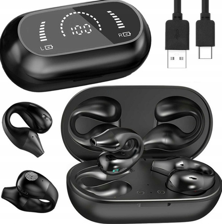 SŁUCHAWKI TWS MIKROFON POWERBANKIEM BEZPRZEWODOWE BLUETOOTH CZARNE