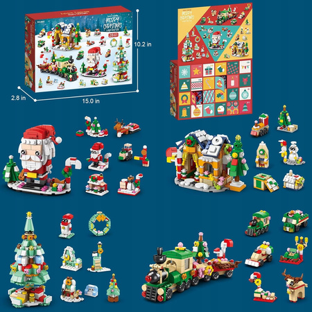 Kalendarz adwentowy klocki zabawki świąteczne 6w1 boże narodzenie