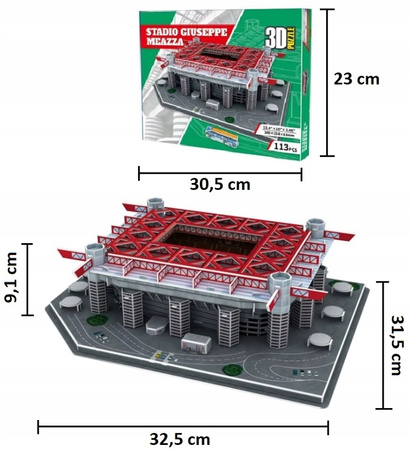 PUZZLE 3D STADION PIŁKARSKI GIUSEPPE MEAZZA SAN SIRO AC MILAN INTER 113 EL.