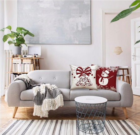 ZESTAW 4 POSZEWEK NA PODUSZKĘ BOŻE NARODZENIE DEKORACJA OZDOBNA 45X45CM