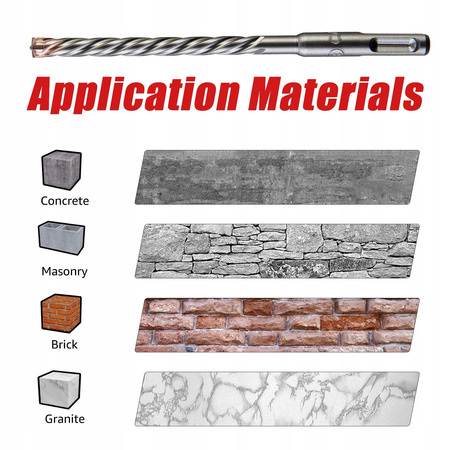 Zestaw wierteł EZARC PGM wiertła SDS-Plus końcówki z węglików spiekanych