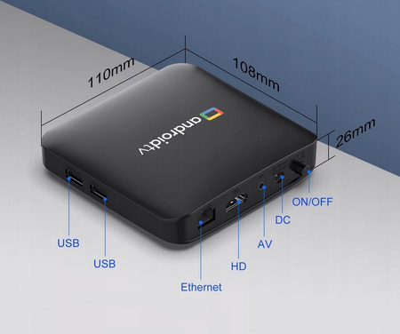  Odtwarzacz smart tv box H96 max Android 14, Wifi 6, HDMI, 2/8GB