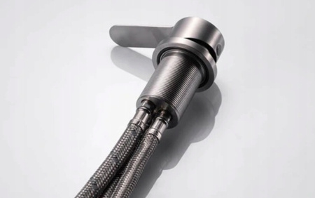 Bateria kuchenna ze stali nierdzewnej szczotkowanej stojąca chowana