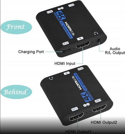 Splitter HDMI 2.0 1x2 Rozdzielacz ULTRA High Speed HDMI