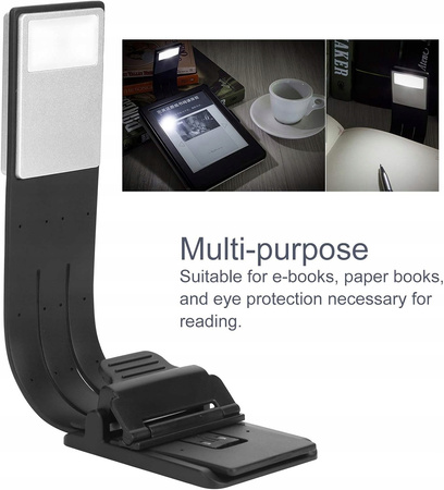 Przenośna, Przyciemniana Lampka Do Czytania LED Z Elastycznym Klipsem
