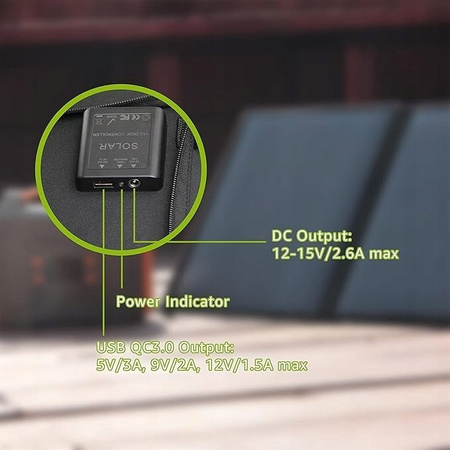 Składany panel słoneczny / przenośny panel akumulatorowy 40W 15V