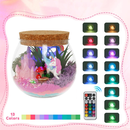 Jednorożec Zestaw Kreatywny Magiczne Terrarium DIY Lampka Nocna dla dzieci