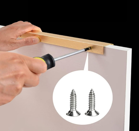 Uchwyt krawędziowy meblowy | Złoty mat | 80 mm | Minimalistyczny styl