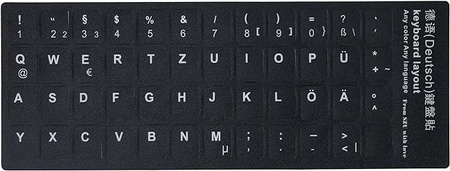 Naklejki na klawiaturę laptopa PC QWERTZ Niemiecki Deutsch DE 11x13 mm