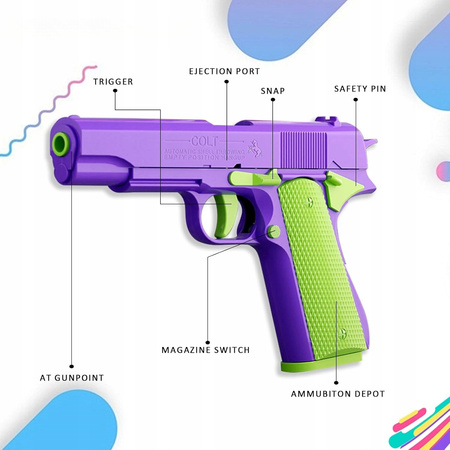 TIKTOK FIDGET TOY PISTOLET COLT M1991 REPLIKA REALISTYCZNY stress shot HIT