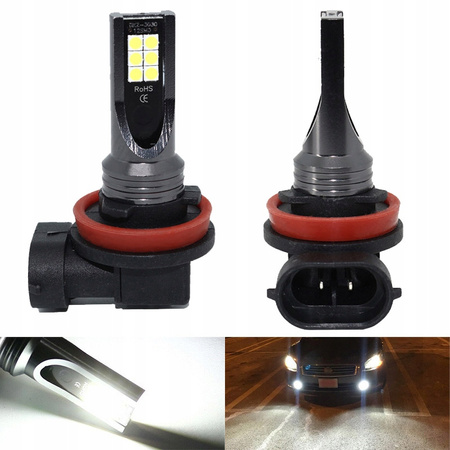 Żarówki LED H8/H9/H11 360° 6500K 2 SZTUKI