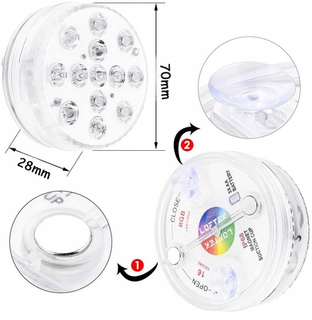 OŚWIETLENIE BASENU 4 SZTUKI PODWODNE BASENOWE LED RGB