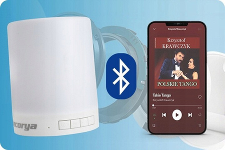 Lampa z głosnikiem ładowana USB, Bluetooth możliwość zawieszenia