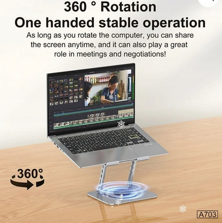 Podstawka pod laptopa 360 stopni obrotowy regulowany podwyższony stabilny