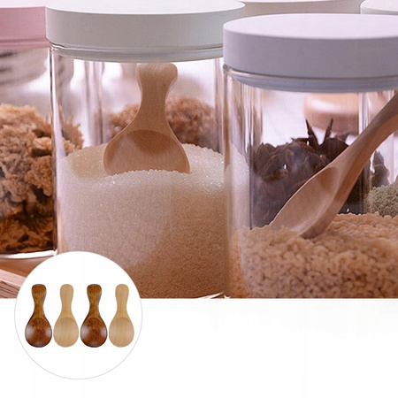 DREWNIANE MINI MIARKI DO KAWY, ŁYŻECZKI DO PRZYPRAW, MIODU, SOSÓW