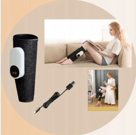 Masażer nóg do krążenia i łagodzenia bólu, masażer kompresyjny łydek czarny