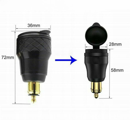 PD 3.0 USB C adapter do BMW motocykl DIN Hella EU