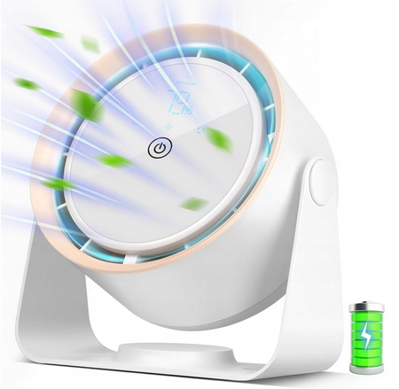 WIATRAK LED biurkowy USB-C mini wentylator cichy mocny WIATRACZEK