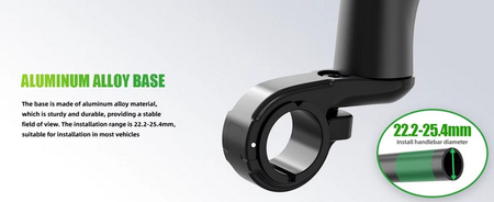 Lusterko rowerowe lewe prawe RBRL RL15-1 czarny