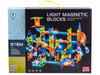 ŚWIECĄCY KULODROM, KLOCKI MAGNETYCZNE, TOR DLA KULEK, 110 ELEMENTÓW