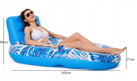 MATERAC DMUCHANY DO WODY NA BASEN PLAŻĘ Z OPARCIEM