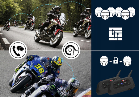 SŁUCHAWKI BLUETOOTH DO KASKU MOTOCYKLOWEGO MUZYKA