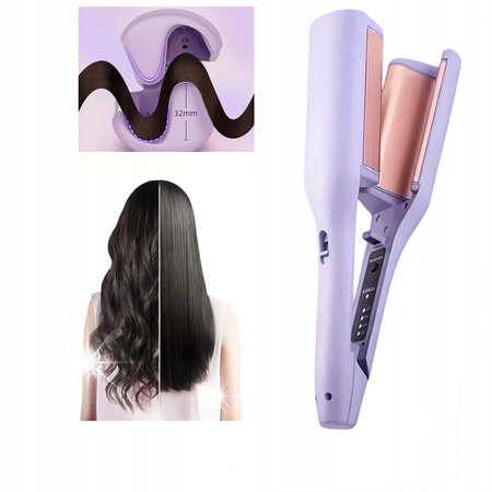 Lokówka/falownica do włosów, duże fale, francuska lokówka 32 mm FIOLETOWA