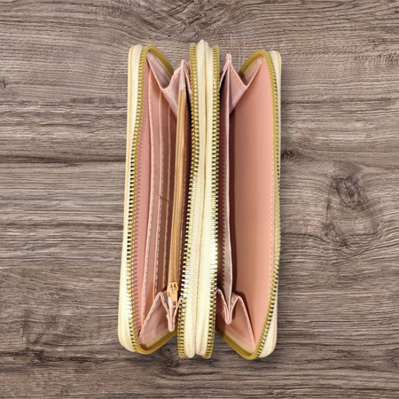 PORTFEL DAMSKI DUŻY PIKOWANY BEŻOWY