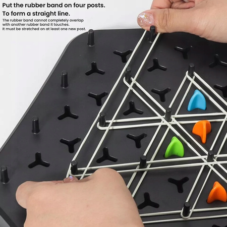 Triggle Gra w Trójkąty Strategiczna Gumki Recepturki 3D Pionki