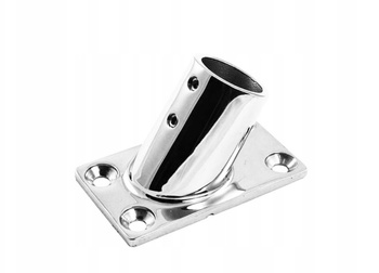 Uchwyt do rury Ø22 mm – montaż pod kątem 45° | Stal nierdzewna | Chromowany