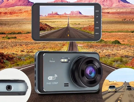 WIDEOREJESTRATOR SAMOCHODOWY KAMERA SAMOCHODOWA GPS WIFI FHD SD powystawowy
