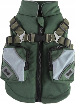 Kurtka dla Psa, Wodoodporna Kamizelka Polarowa, Zielona, Rozmiar XL