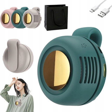 Bezłopatkowy mini wentylator na szyję z klipsem – bezprzewodowy