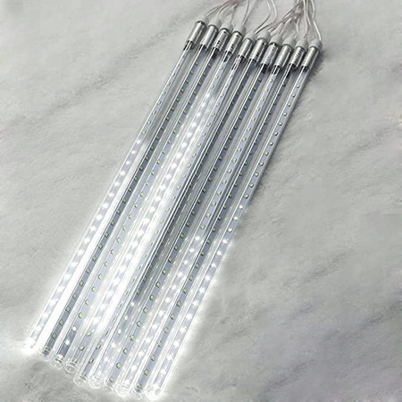 SOPLE METEORY BIAŁE CIEPŁE LED LAMPKI PADAJĄCY ŚNIEG 50cm Biały CIEPŁY